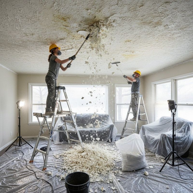 Knockdown Ceiling Removal in Roswell, GA